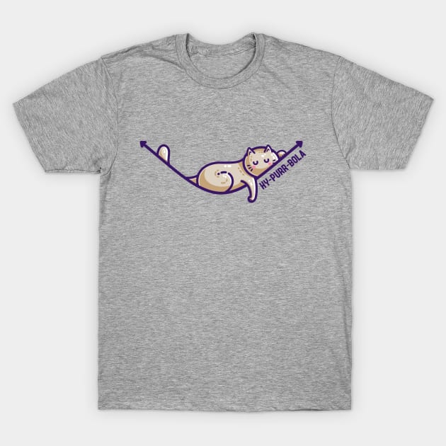 Hy-purr-bola Hyperbola Maths Cat Pun T-Shirt by freeves